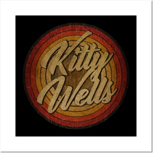 arjunthemaniac,circle vintage retro faded Kitty Wells Posters and Art